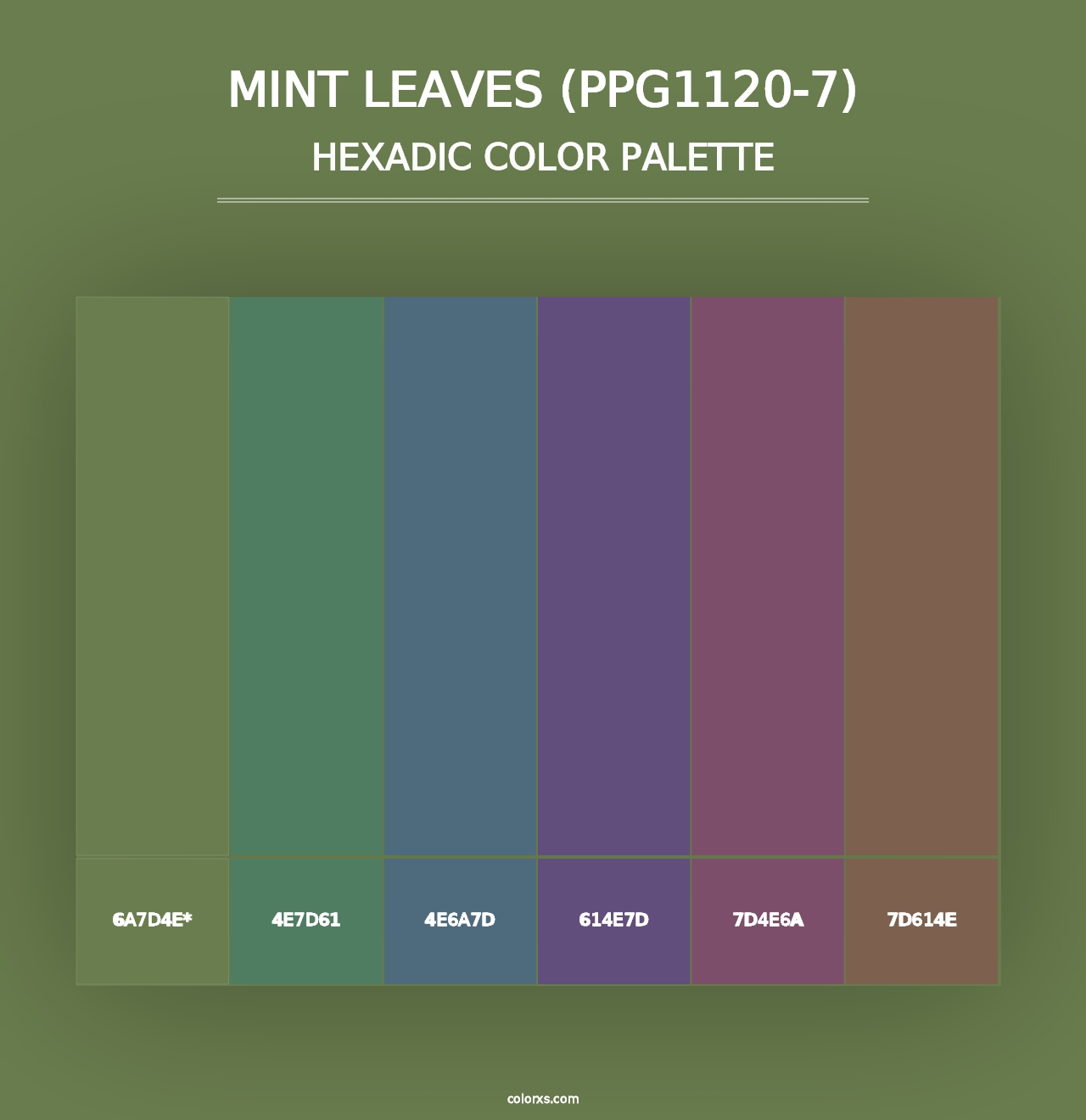 Mint Leaves (PPG1120-7) - Hexadic Color Palette