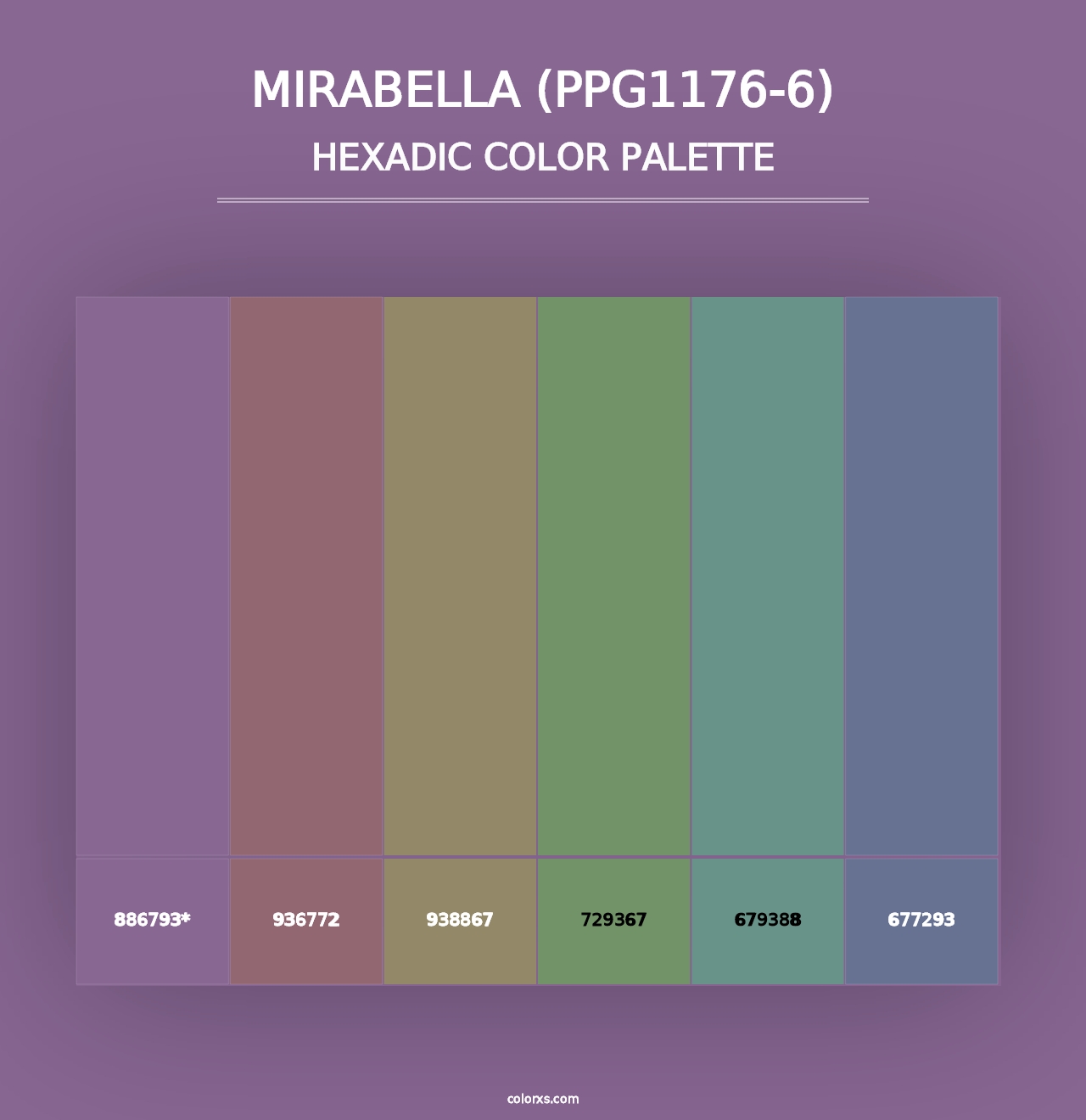 Mirabella (PPG1176-6) - Hexadic Color Palette