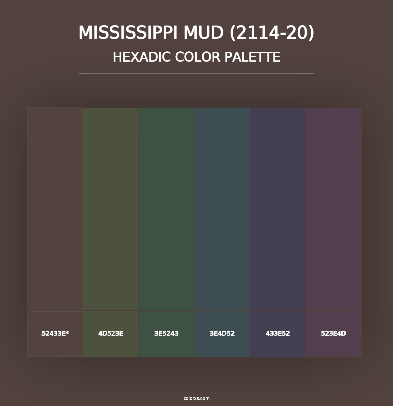 Mississippi Mud (2114-20) - Hexadic Color Palette