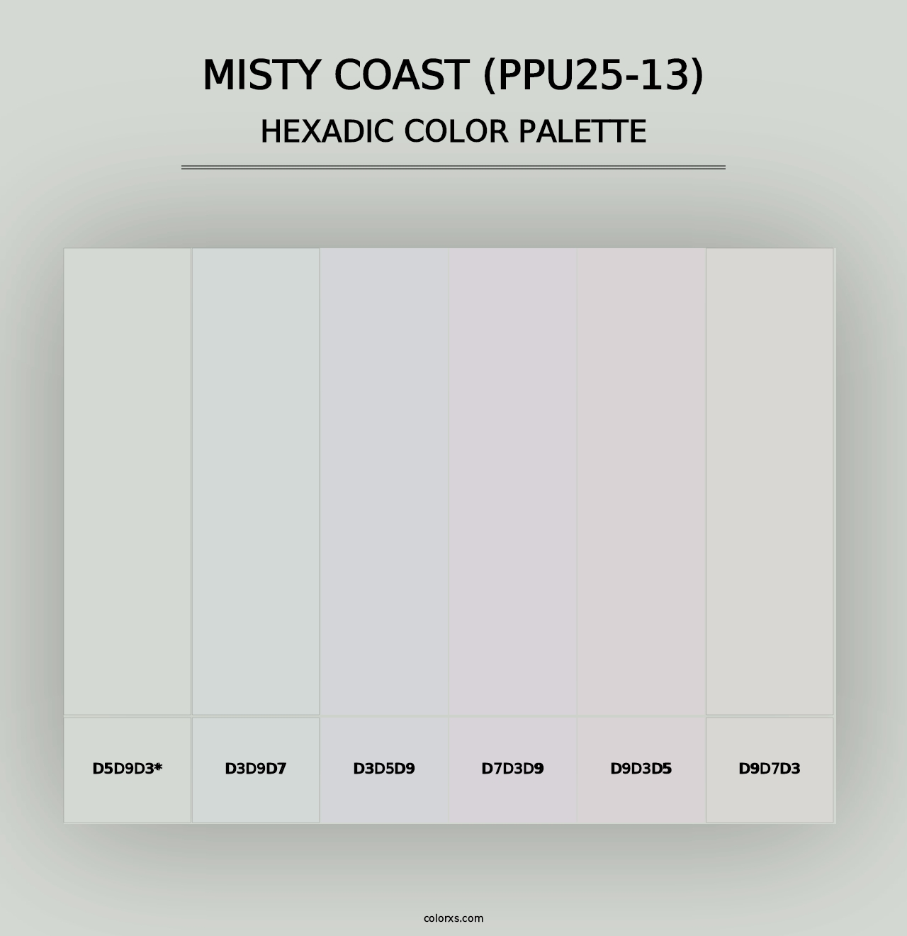 Misty Coast (PPU25-13) - Hexadic Color Palette