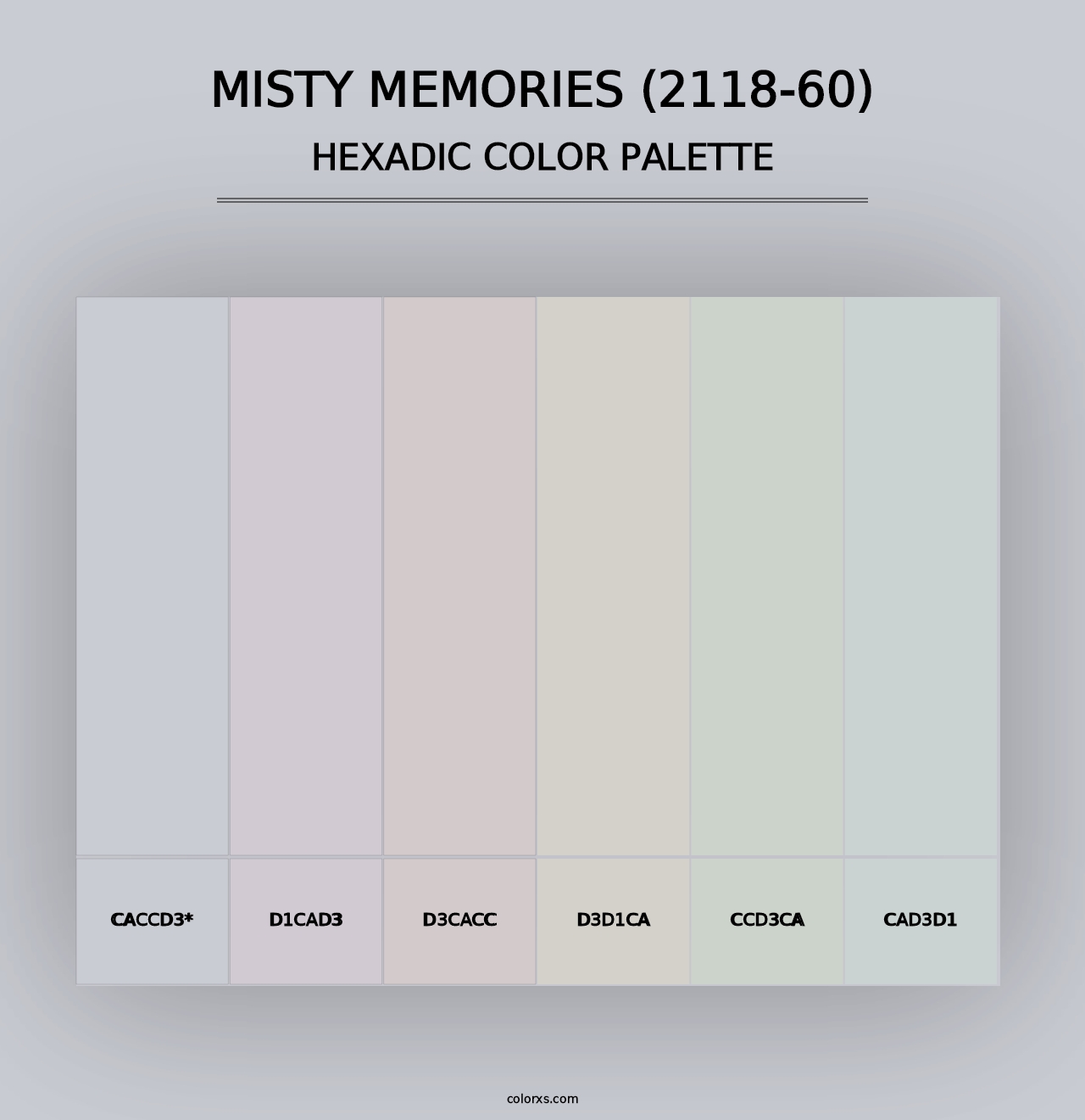 Misty Memories (2118-60) - Hexadic Color Palette