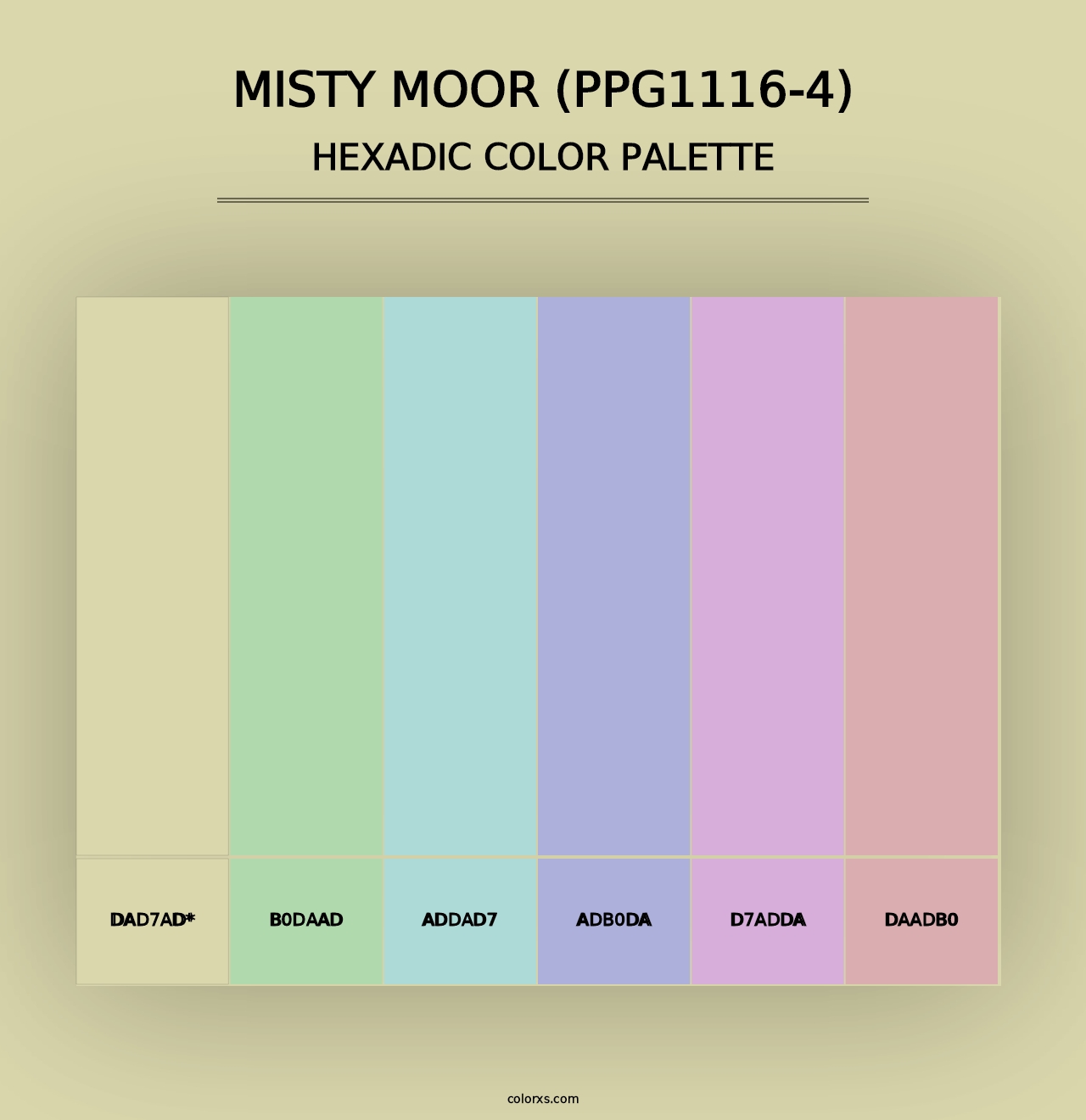 Misty Moor (PPG1116-4) - Hexadic Color Palette