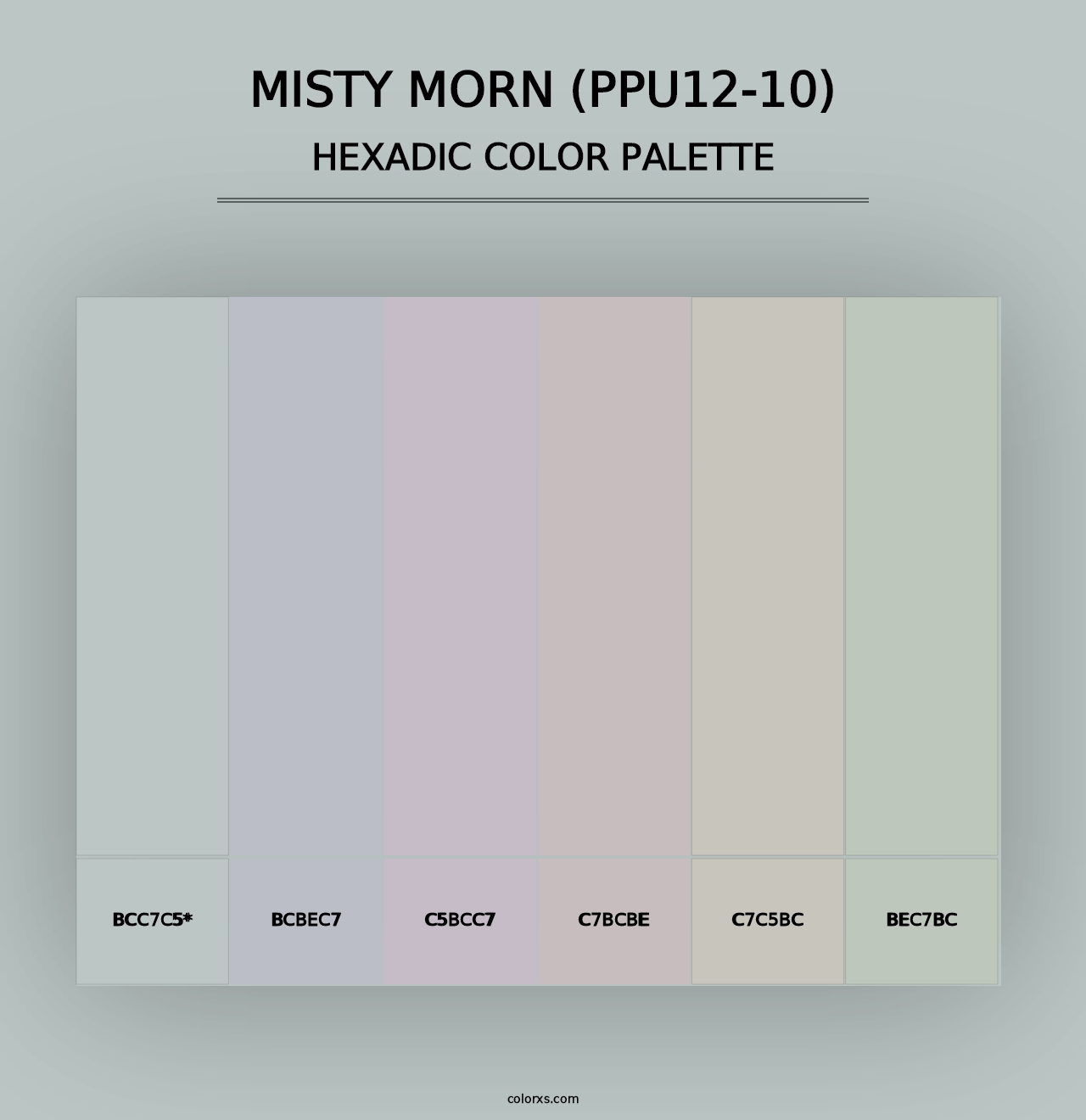 Misty Morn (PPU12-10) - Hexadic Color Palette