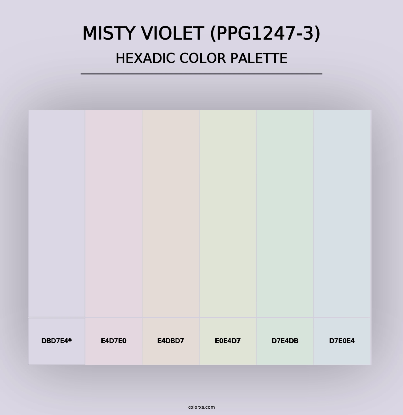 Misty Violet (PPG1247-3) - Hexadic Color Palette