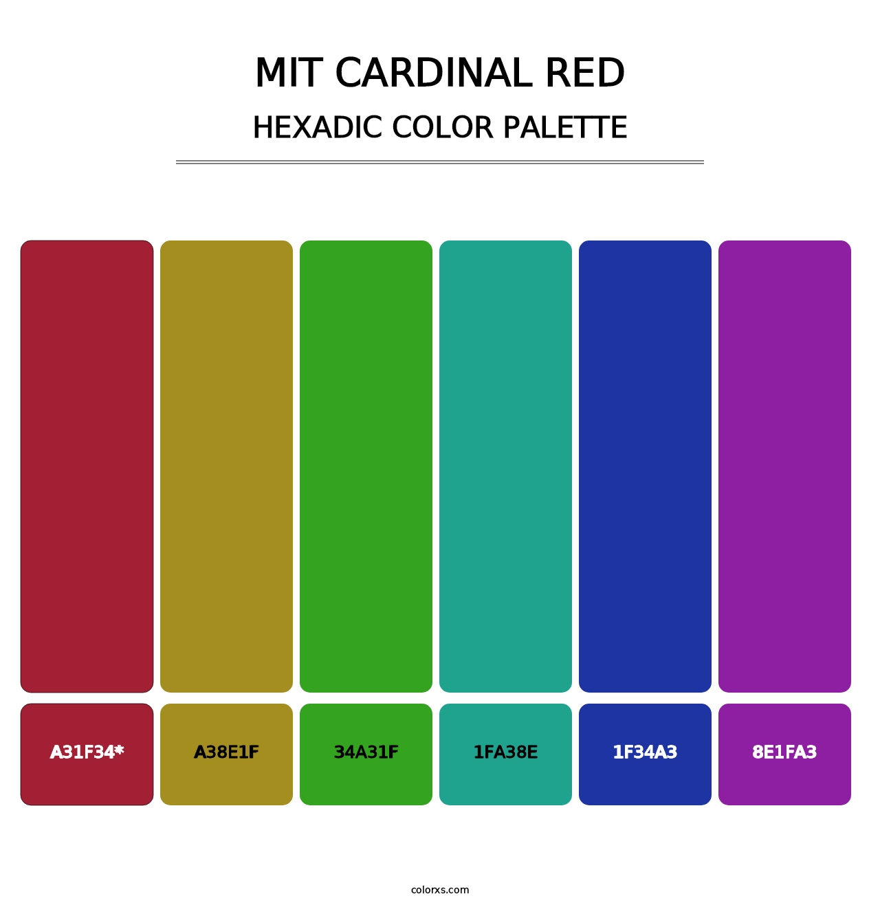 MIT Cardinal Red - Hexadic Color Palette