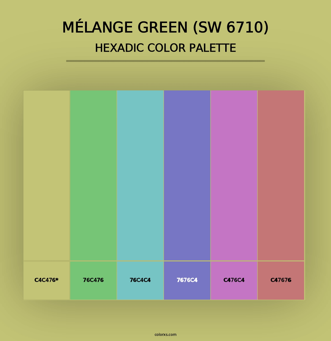 Mélange Green (SW 6710) - Hexadic Color Palette