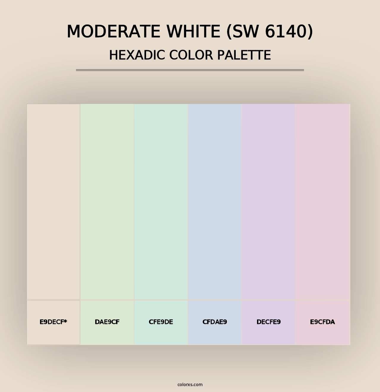 Moderate White (SW 6140) - Hexadic Color Palette