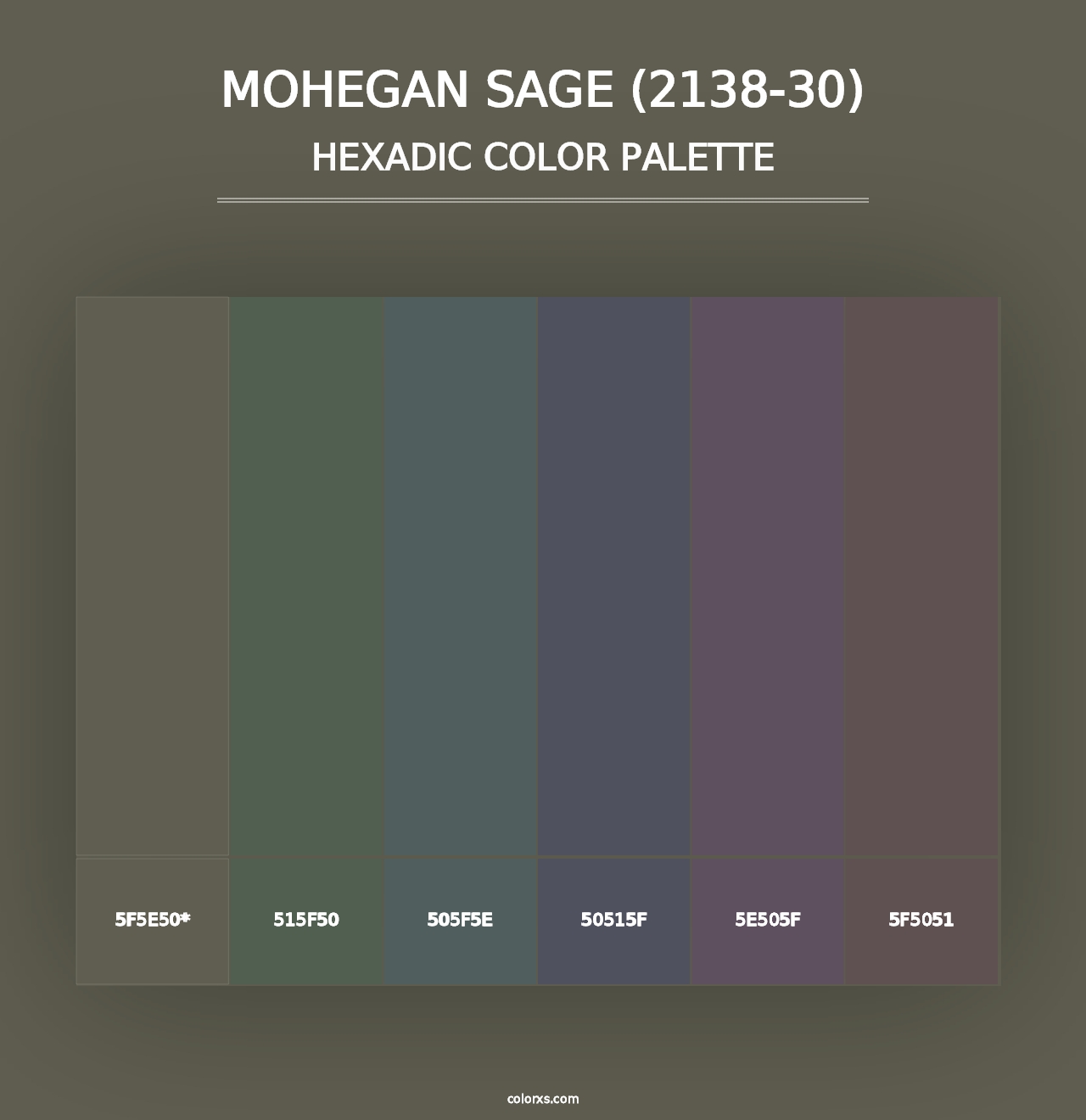 Mohegan Sage (2138-30) - Hexadic Color Palette