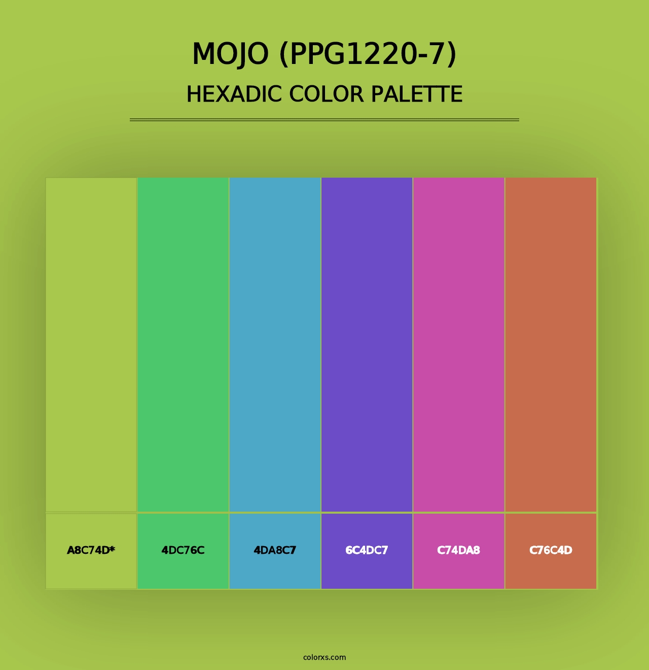 Mojo (PPG1220-7) - Hexadic Color Palette