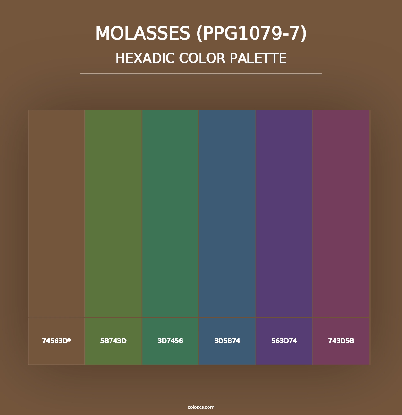 Molasses (PPG1079-7) - Hexadic Color Palette