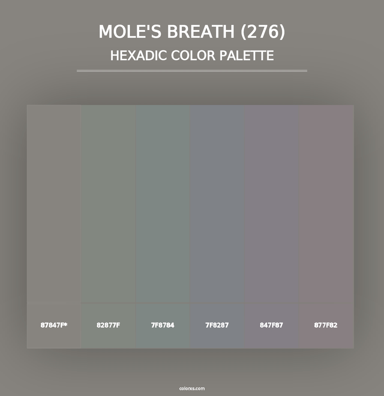 Mole's Breath (276) - Hexadic Color Palette