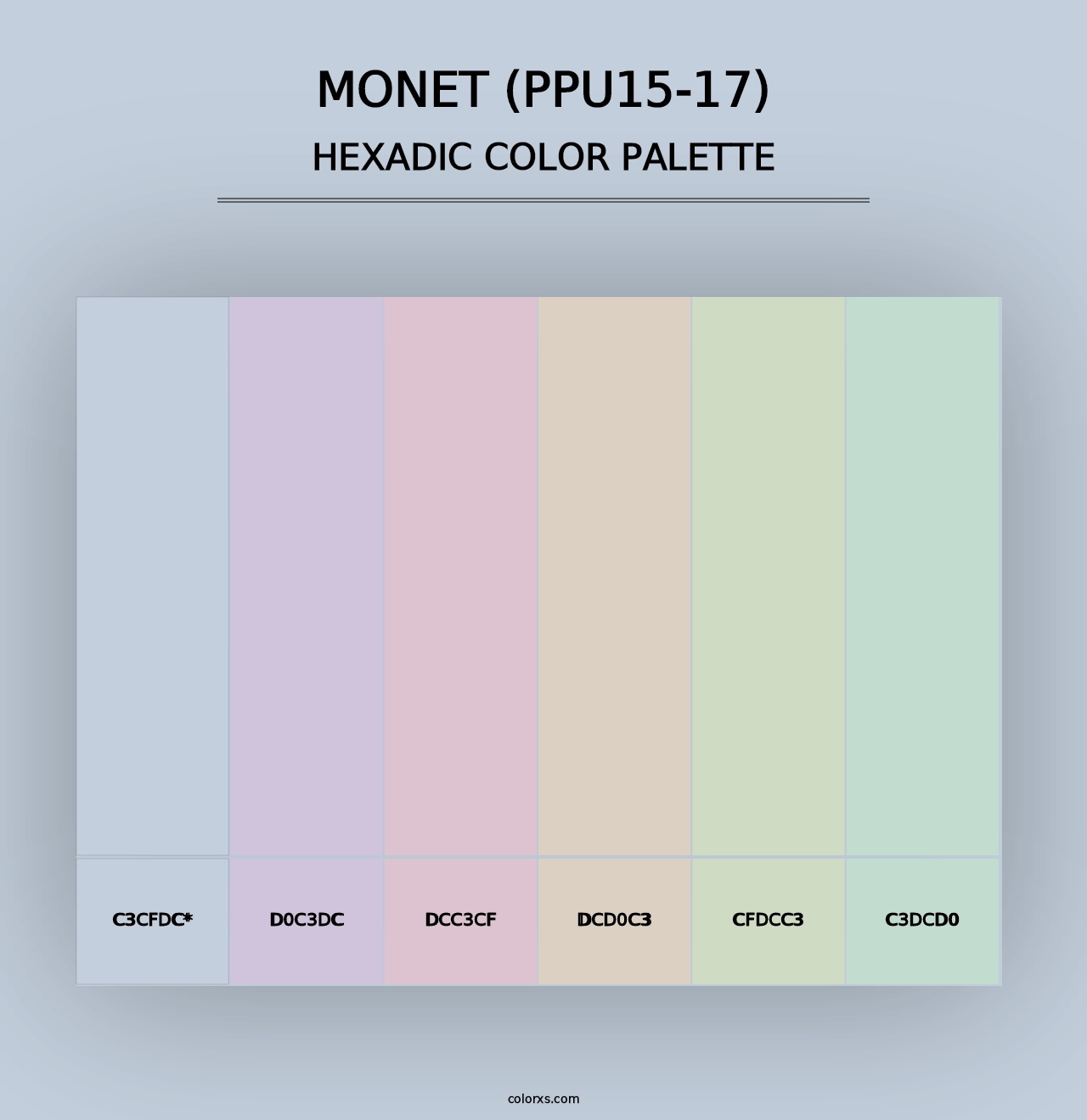 Monet (PPU15-17) - Hexadic Color Palette