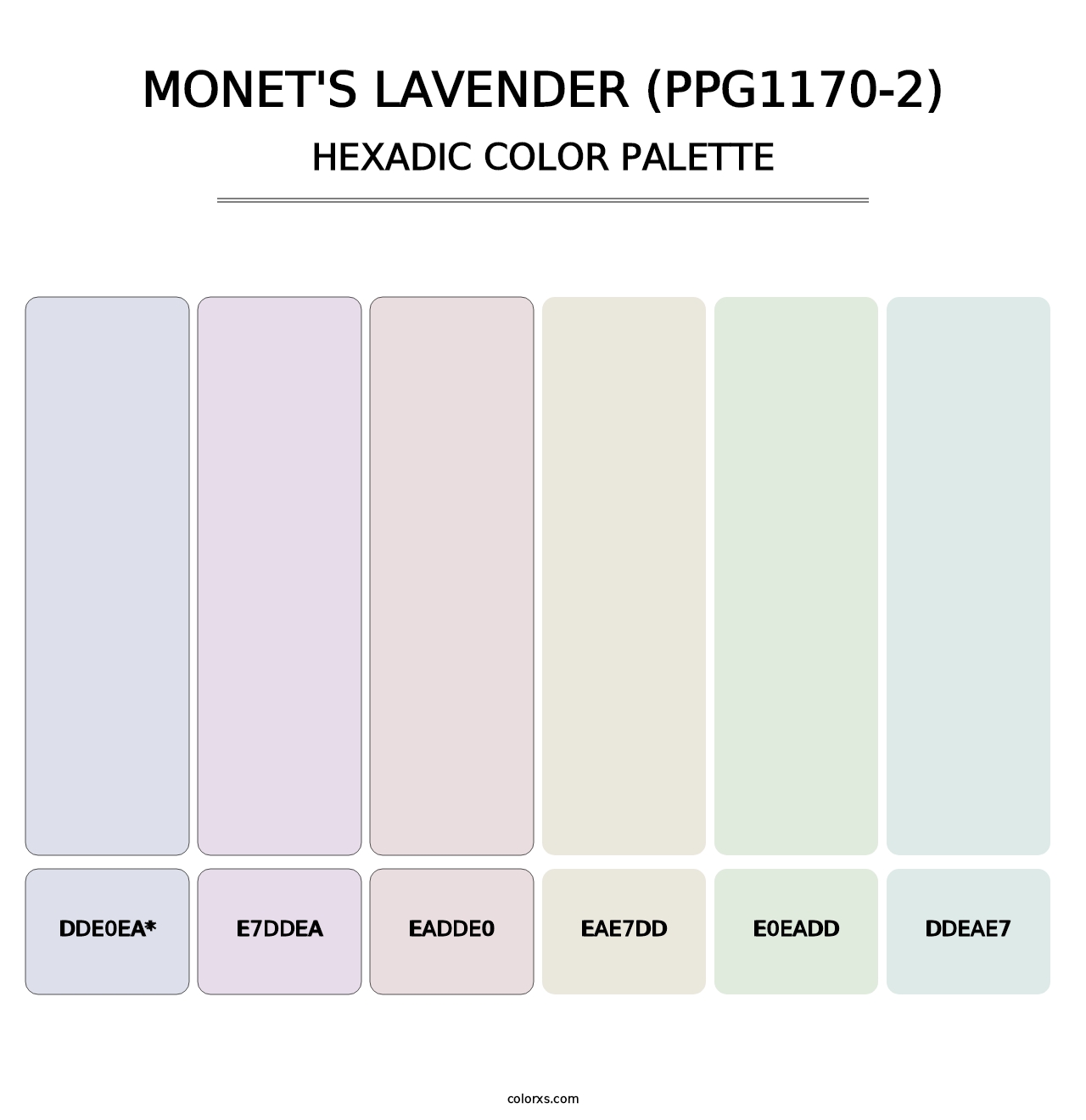 Monet's Lavender (PPG1170-2) - Hexadic Color Palette