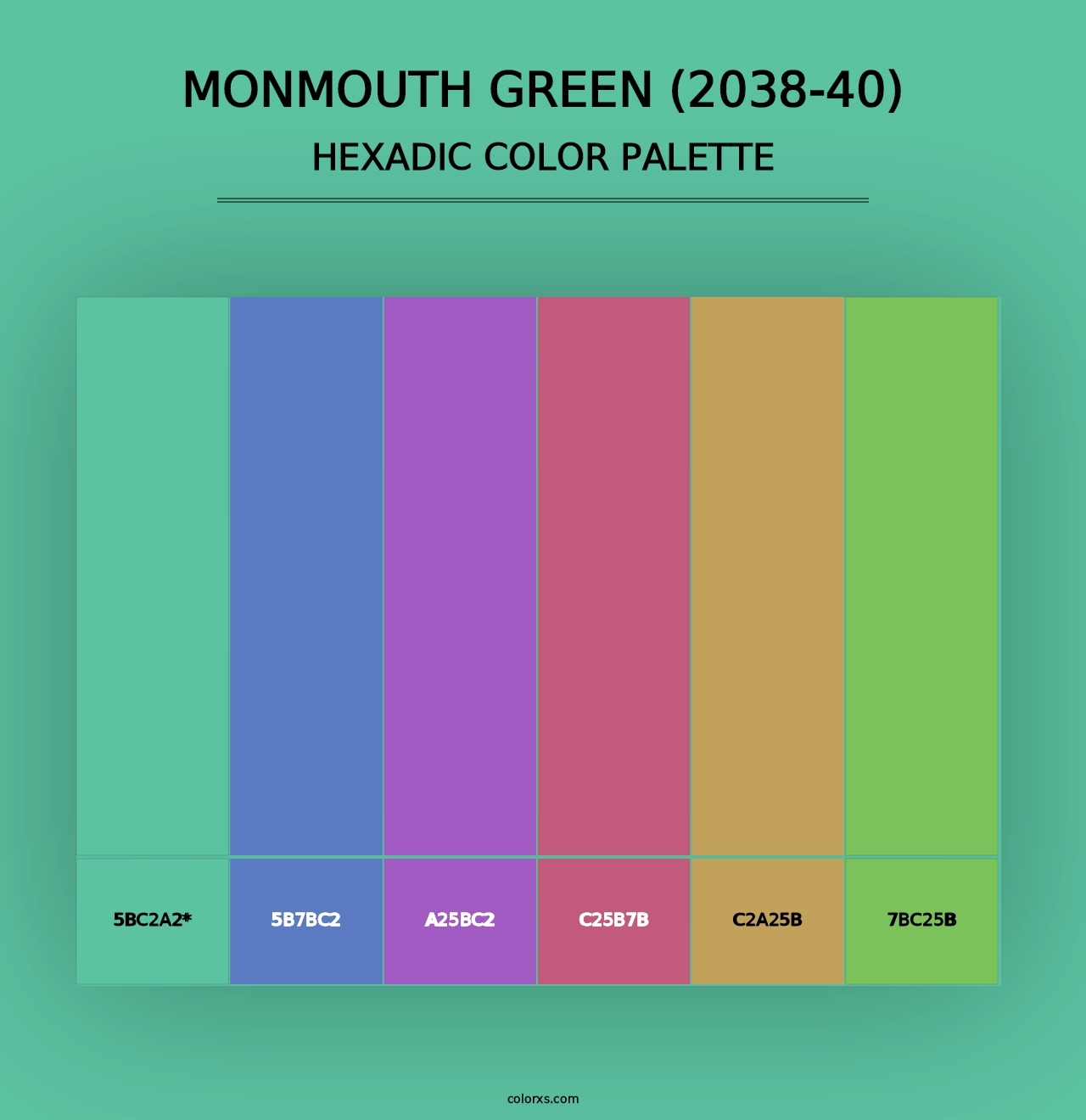 Monmouth Green (2038-40) - Hexadic Color Palette