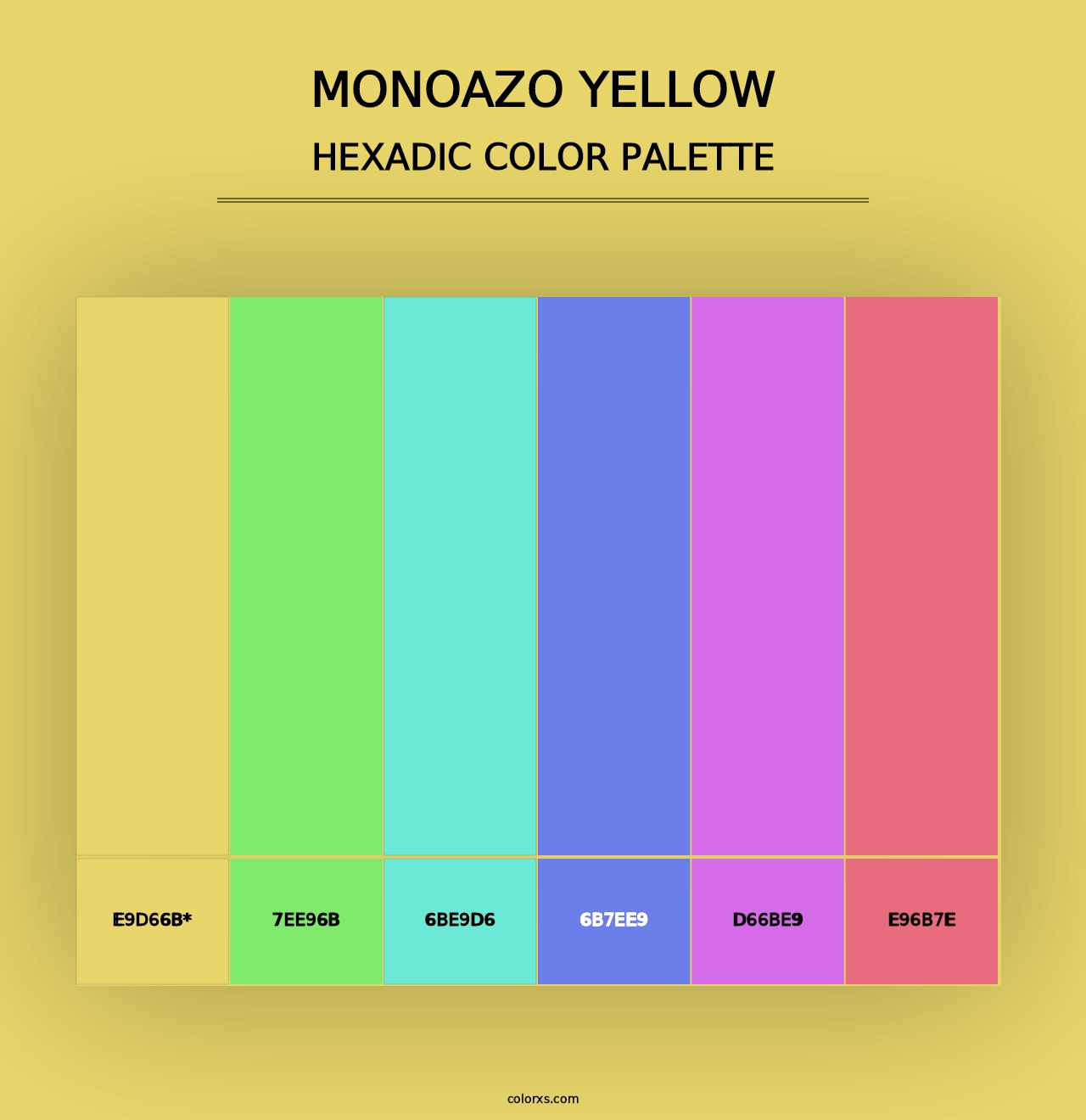 Monoazo Yellow - Hexadic Color Palette