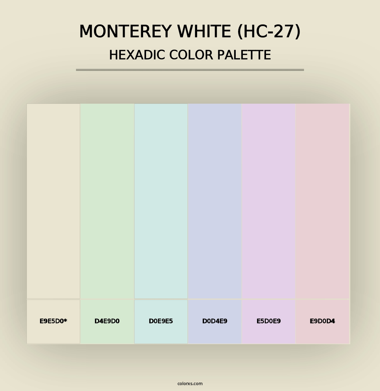 Monterey White (HC-27) - Hexadic Color Palette