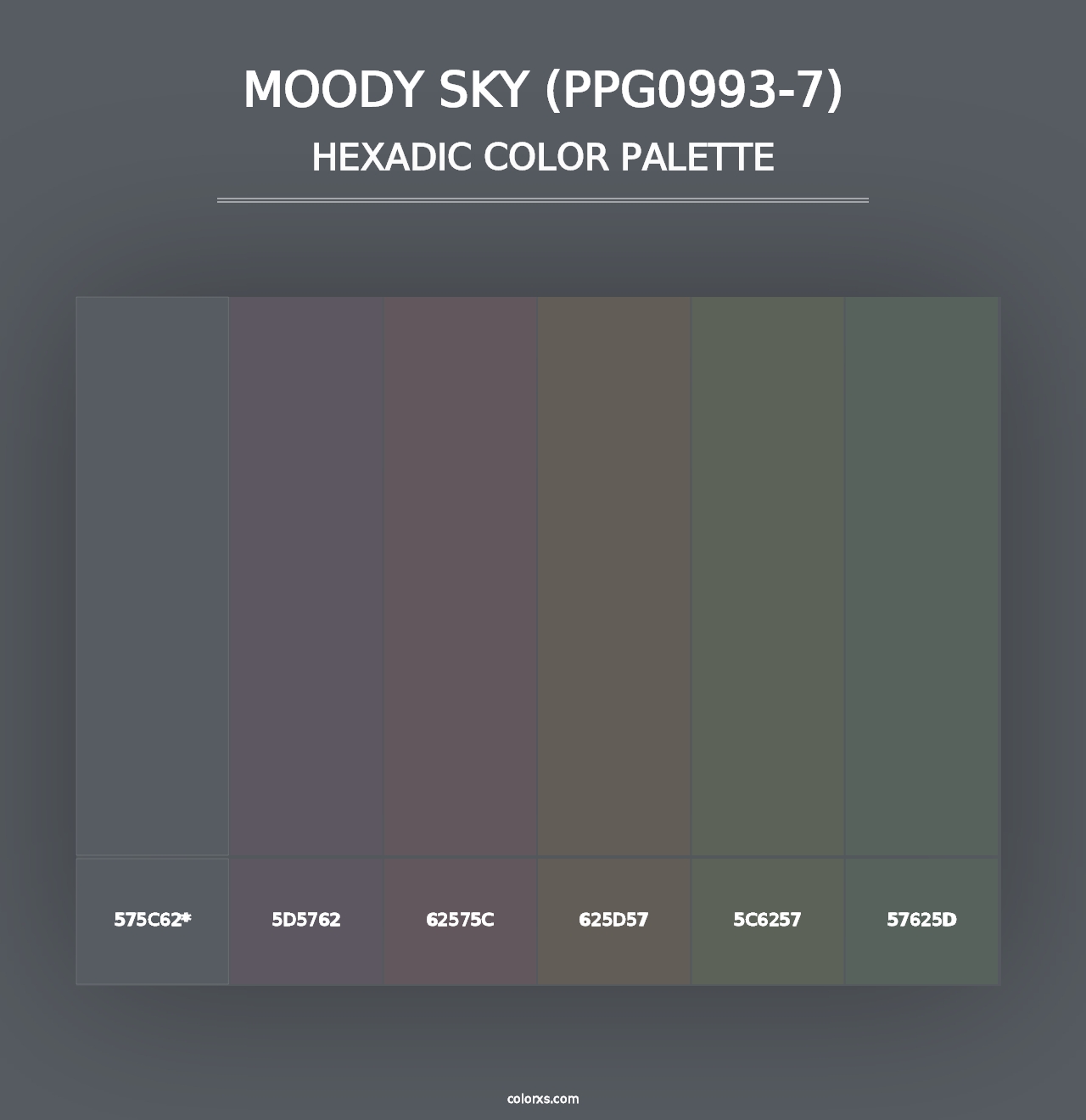 Moody Sky (PPG0993-7) - Hexadic Color Palette