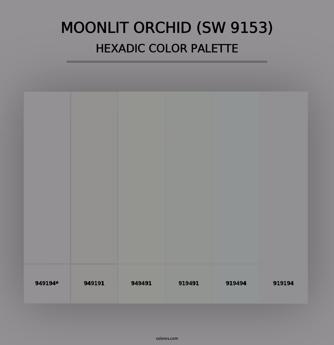 Moonlit Orchid (SW 9153) - Hexadic Color Palette