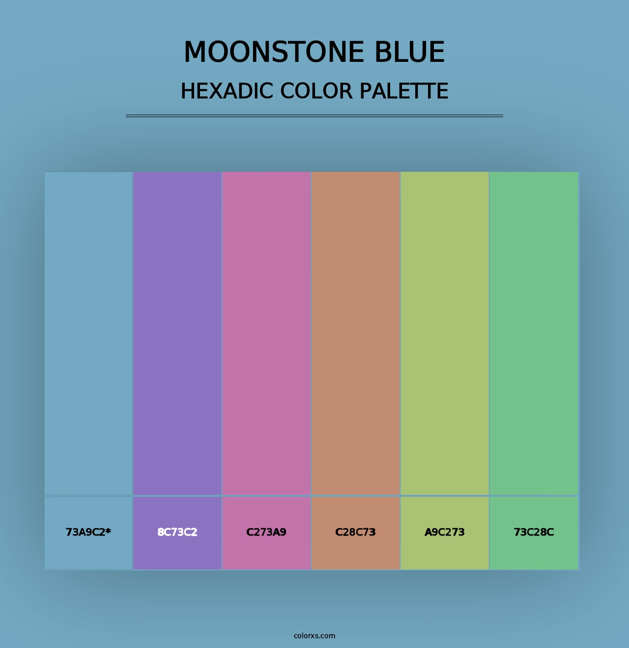 Moonstone Blue - Hexadic Color Palette