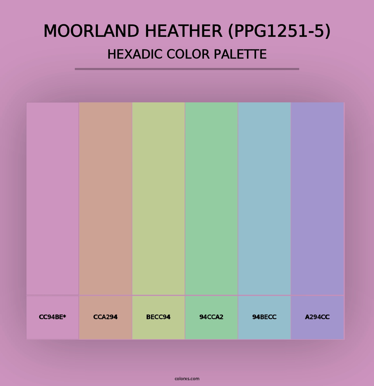 Moorland Heather (PPG1251-5) - Hexadic Color Palette