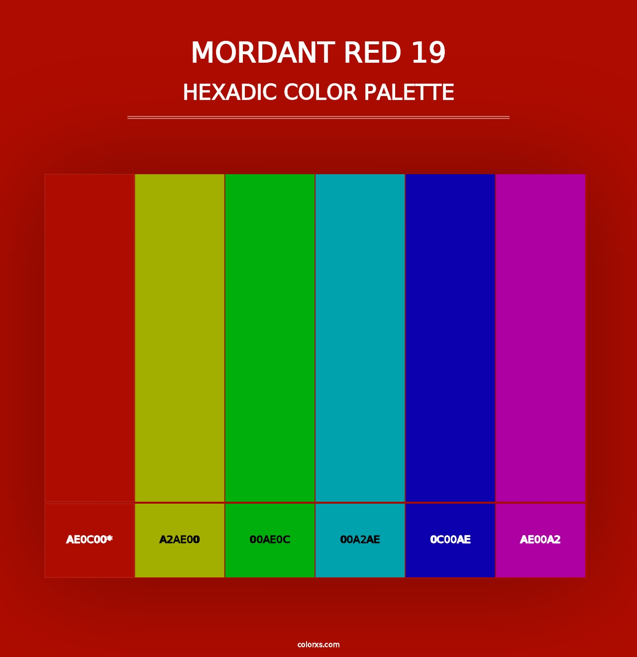 Mordant red 19 - Hexadic Color Palette