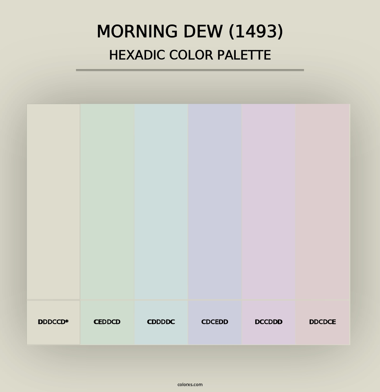 Morning Dew (1493) - Hexadic Color Palette