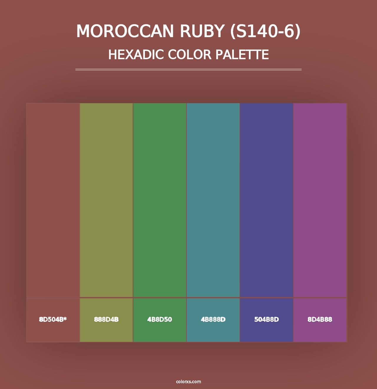 Moroccan Ruby (S140-6) - Hexadic Color Palette