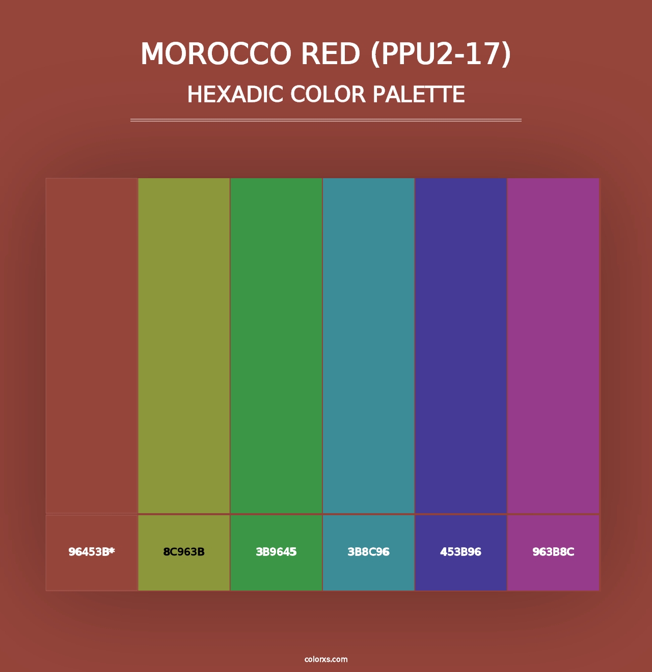 Morocco Red (PPU2-17) - Hexadic Color Palette