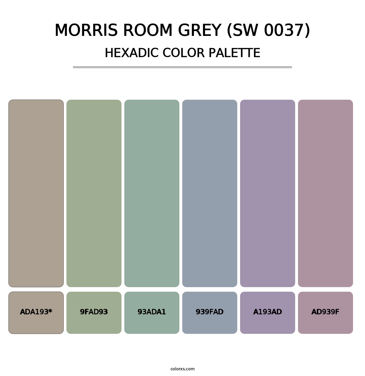 Morris Room Grey (SW 0037) - Hexadic Color Palette