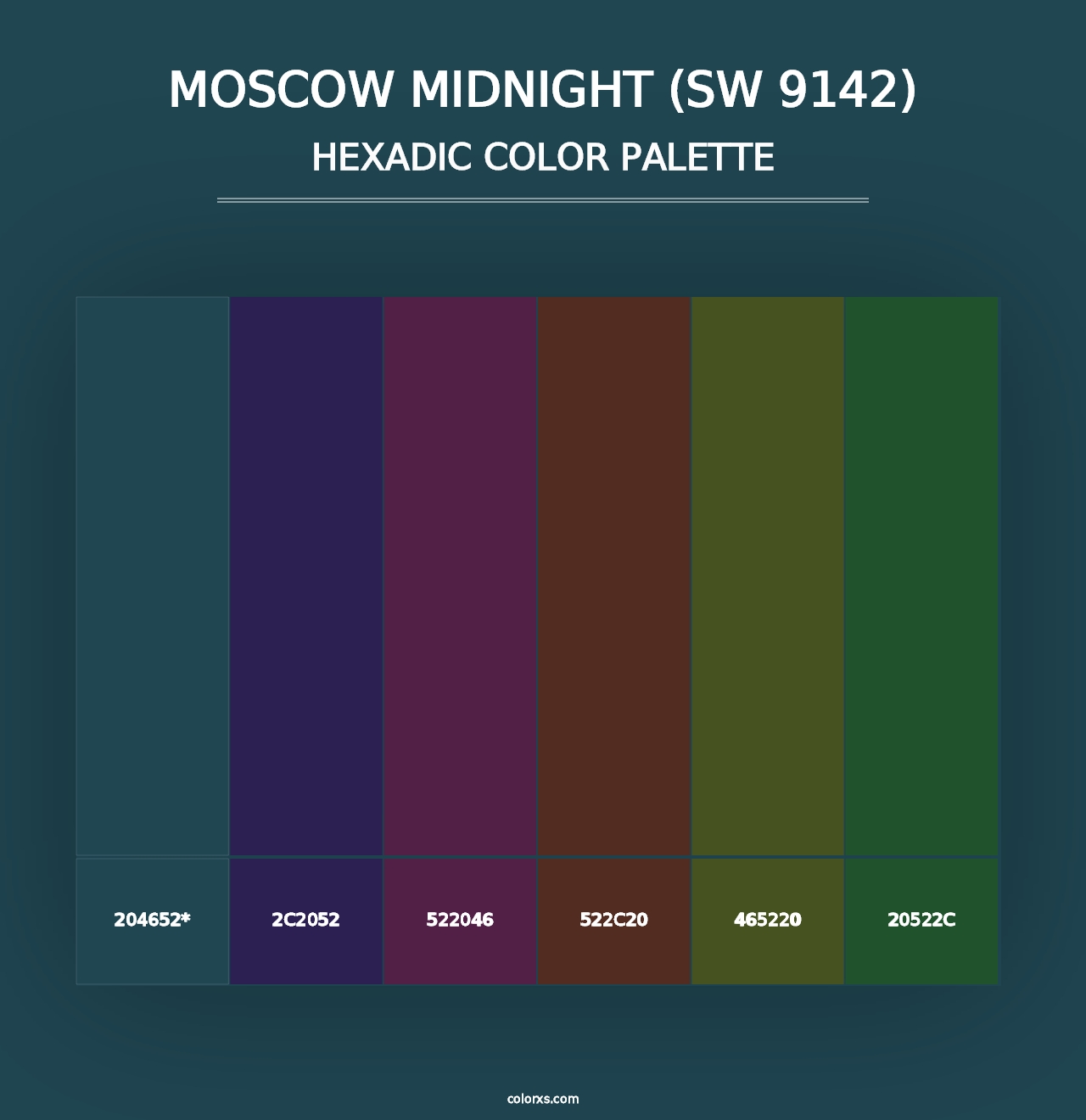 Moscow Midnight (SW 9142) - Hexadic Color Palette