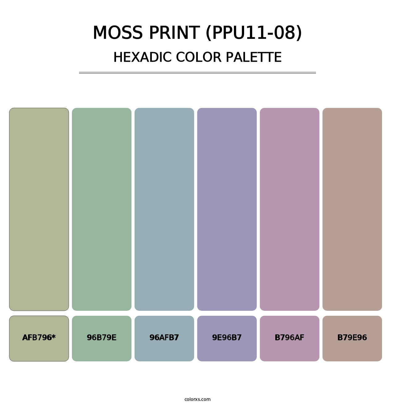 Moss Print (PPU11-08) - Hexadic Color Palette