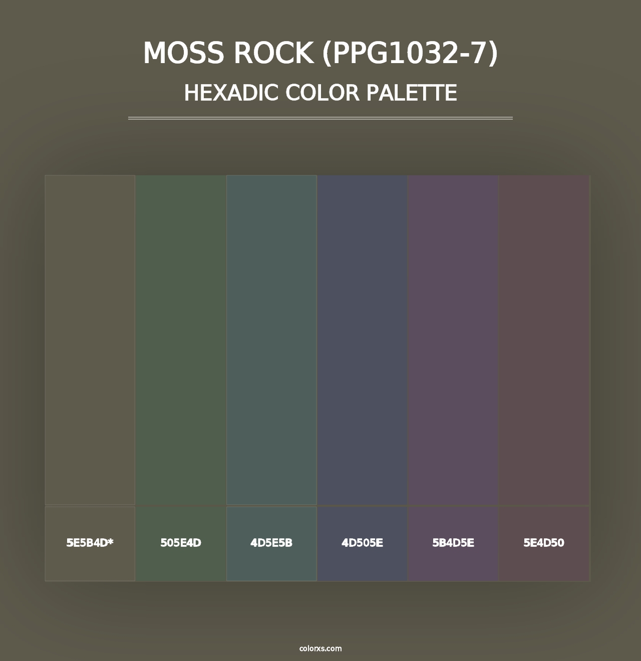 Moss Rock (PPG1032-7) - Hexadic Color Palette