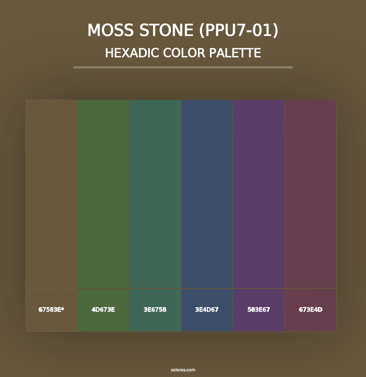 Moss Stone (PPU7-01) - Hexadic Color Palette