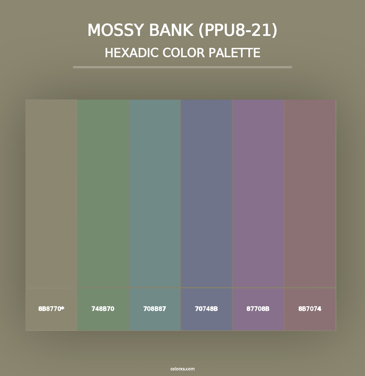 Mossy Bank (PPU8-21) - Hexadic Color Palette