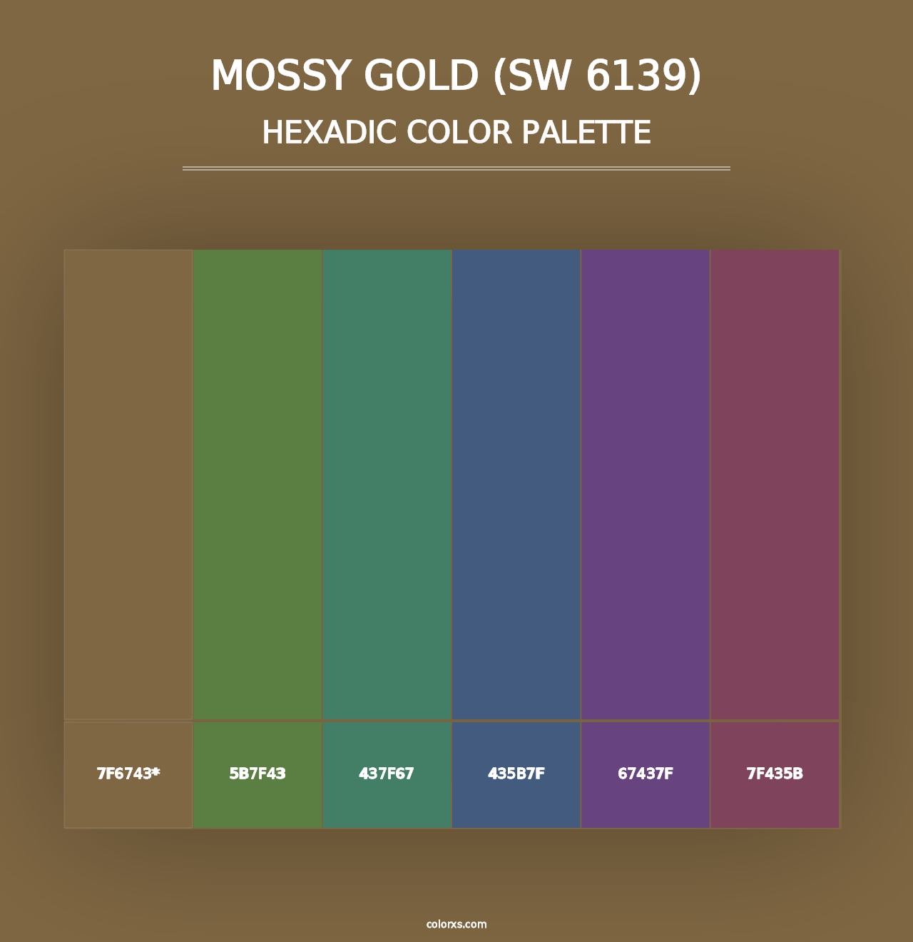 Mossy Gold (SW 6139) - Hexadic Color Palette