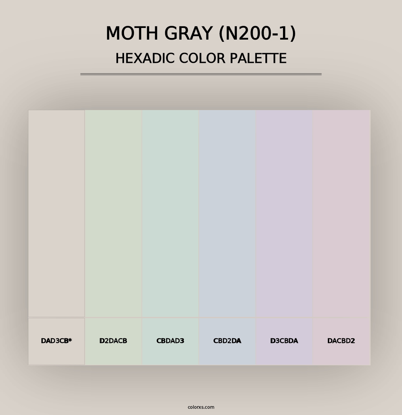 Moth Gray (N200-1) - Hexadic Color Palette