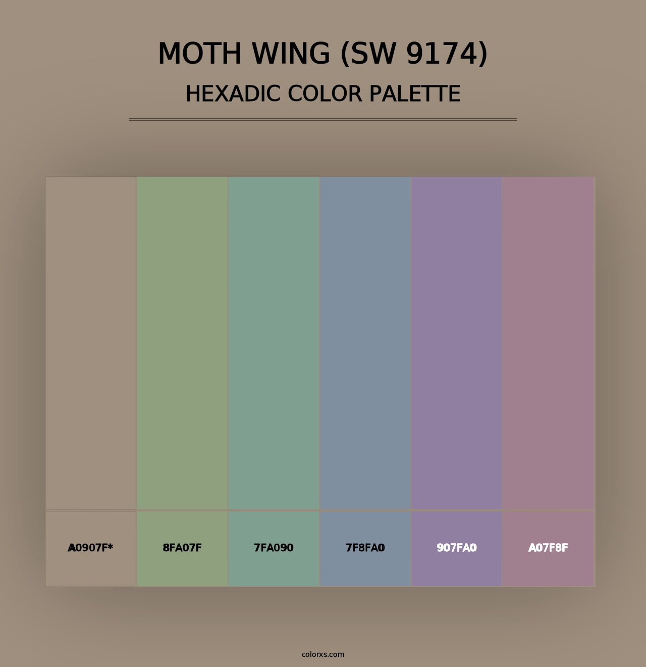 Moth Wing (SW 9174) - Hexadic Color Palette