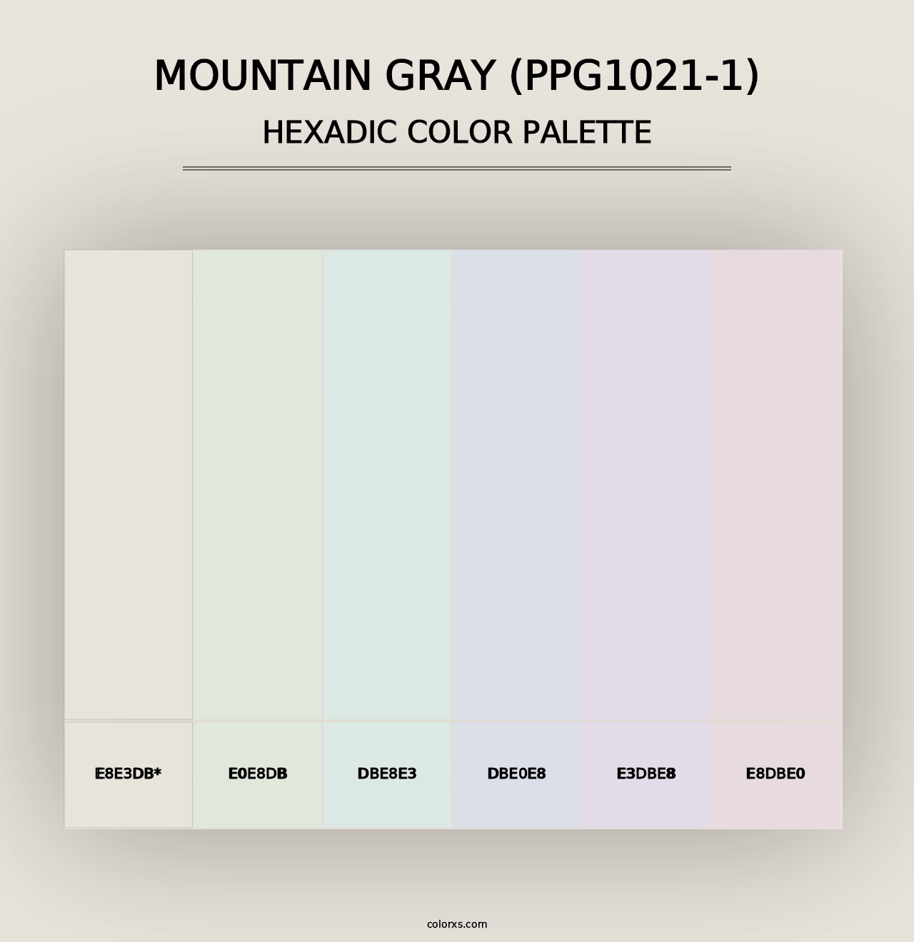 Mountain Gray (PPG1021-1) - Hexadic Color Palette