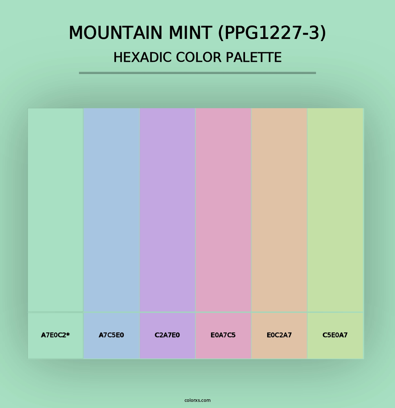 Mountain Mint (PPG1227-3) - Hexadic Color Palette