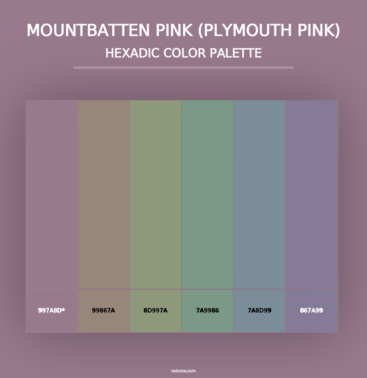 Mountbatten Pink (Plymouth Pink) - Hexadic Color Palette