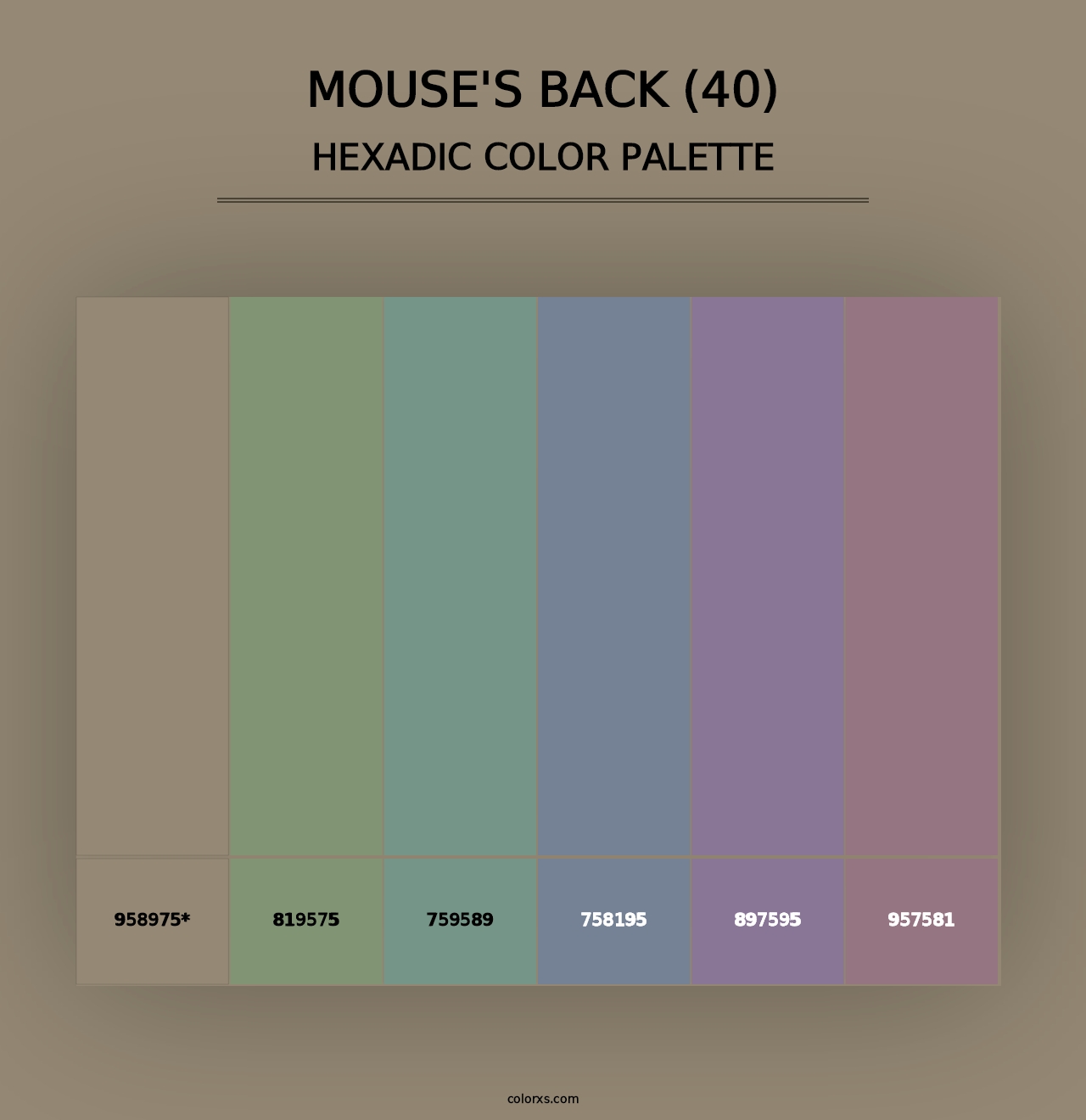 Mouse's Back (40) - Hexadic Color Palette