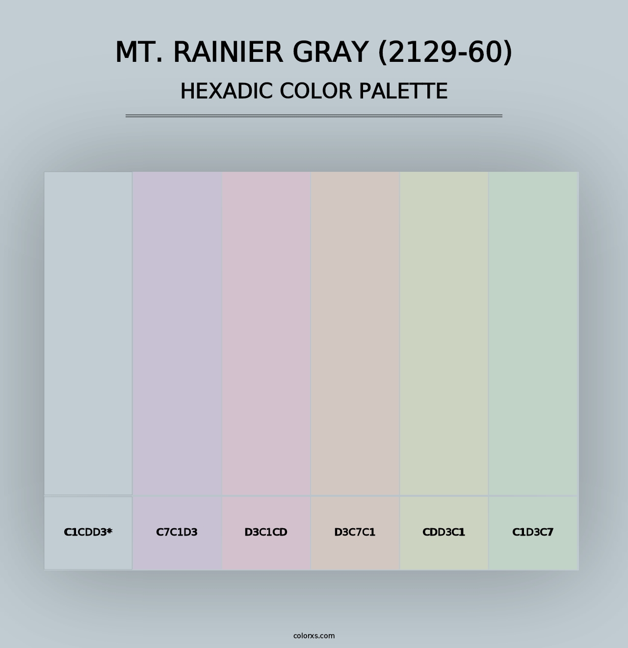 Mt. Rainier Gray (2129-60) - Hexadic Color Palette