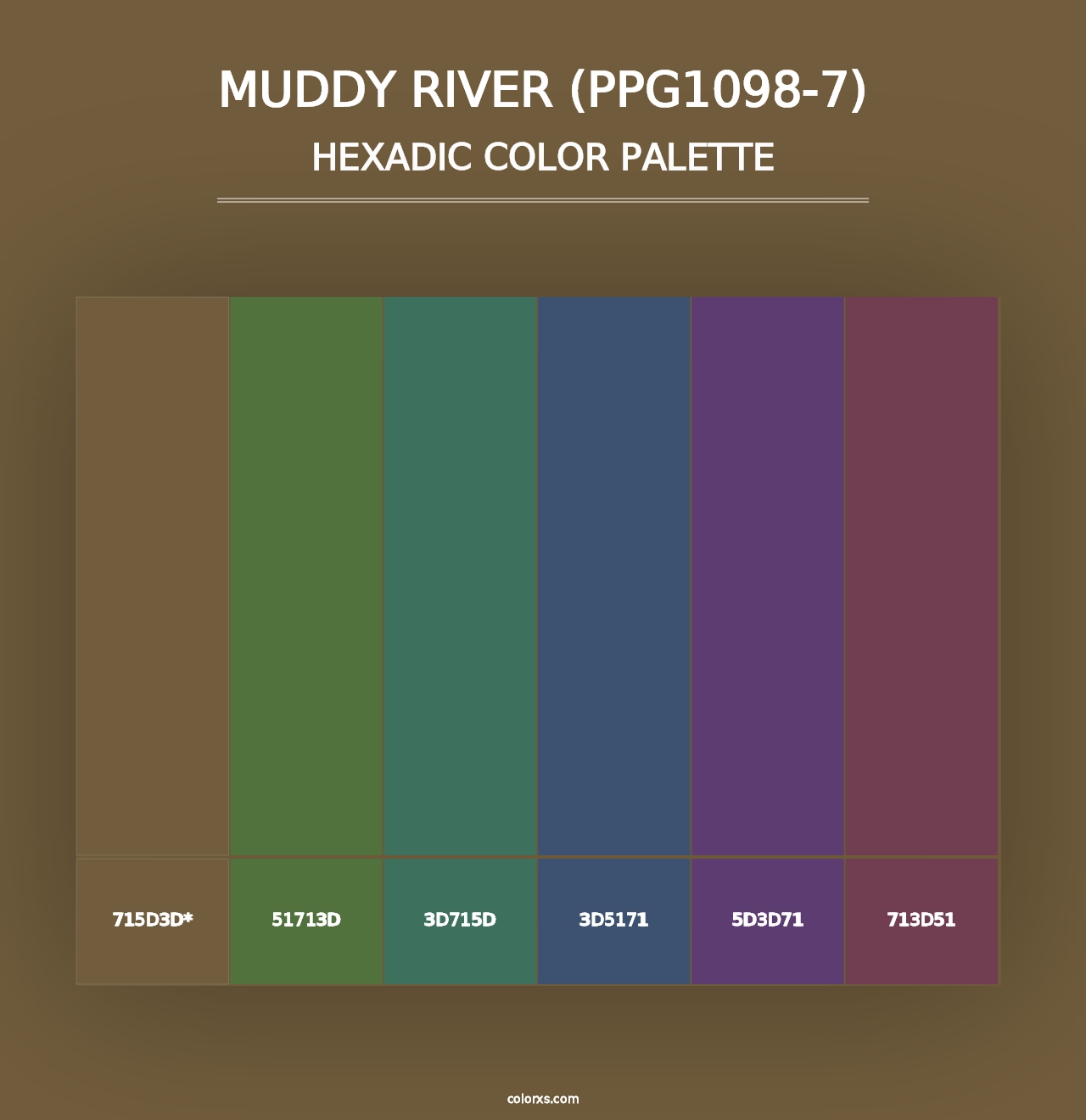 Muddy River (PPG1098-7) - Hexadic Color Palette