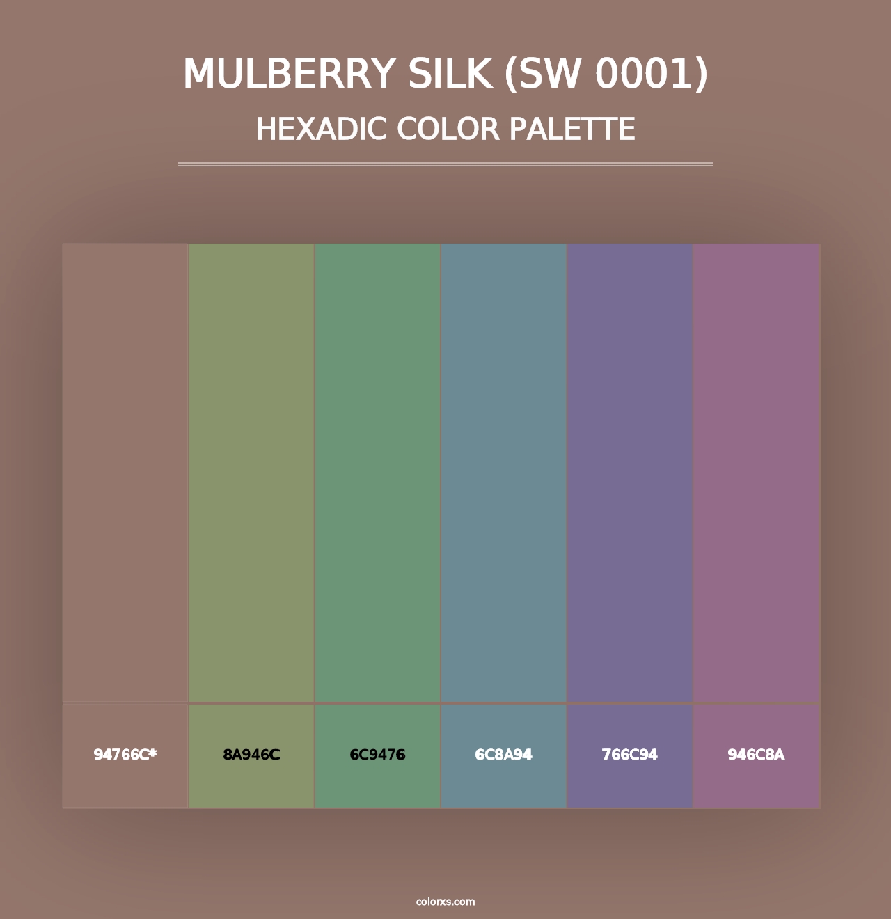 Mulberry Silk (SW 0001) - Hexadic Color Palette