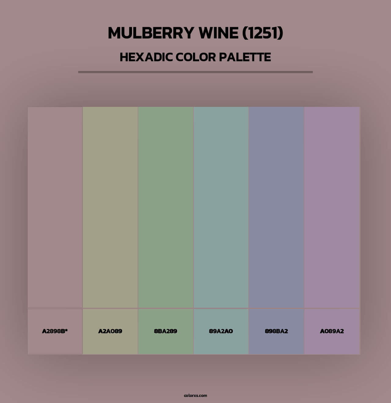 Mulberry Wine (1251) - Hexadic Color Palette