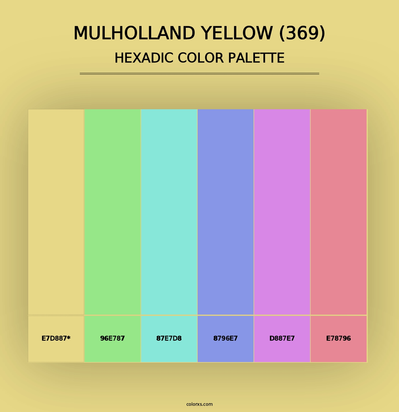 Mulholland Yellow (369) - Hexadic Color Palette