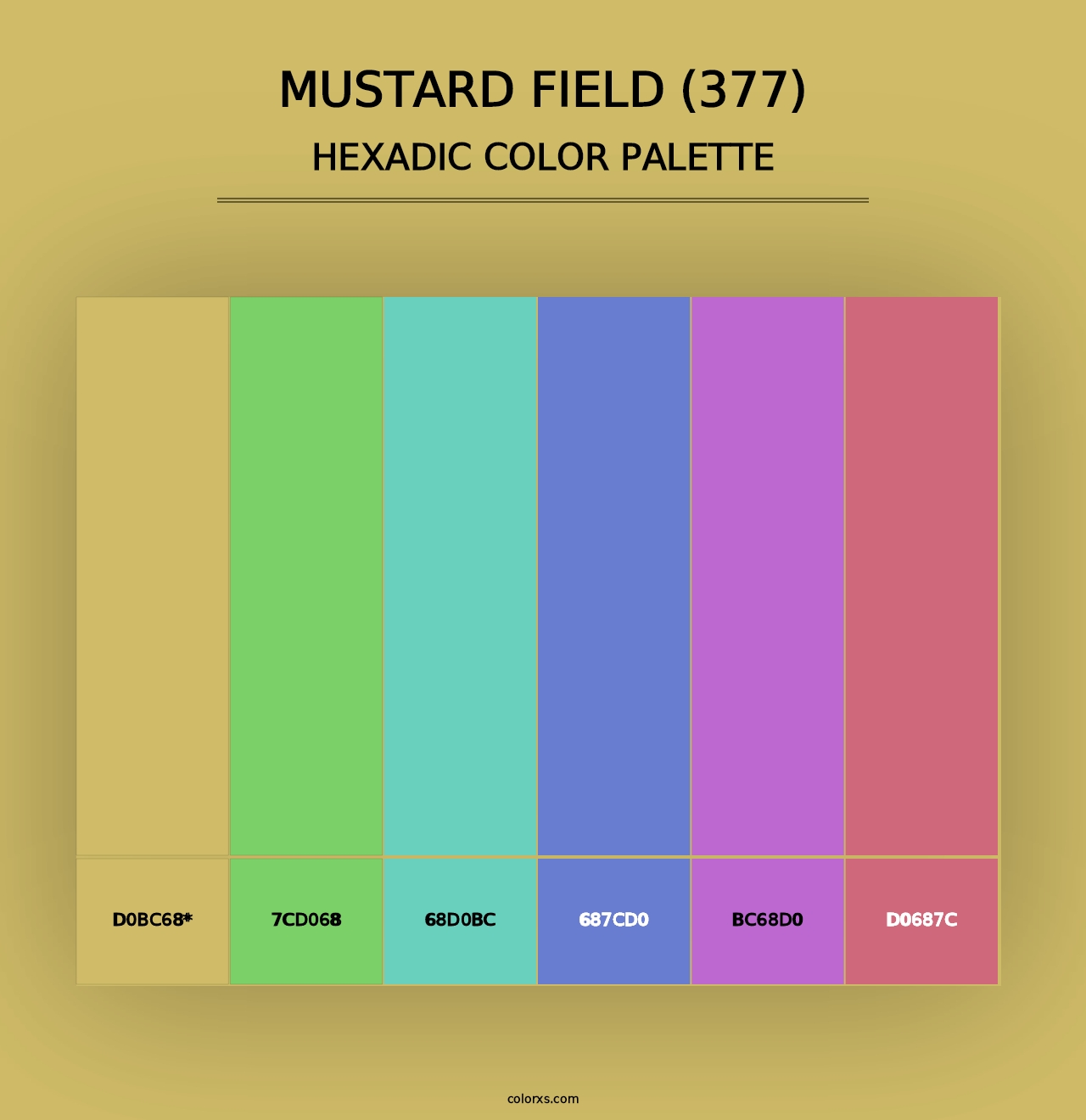 Mustard Field (377) - Hexadic Color Palette