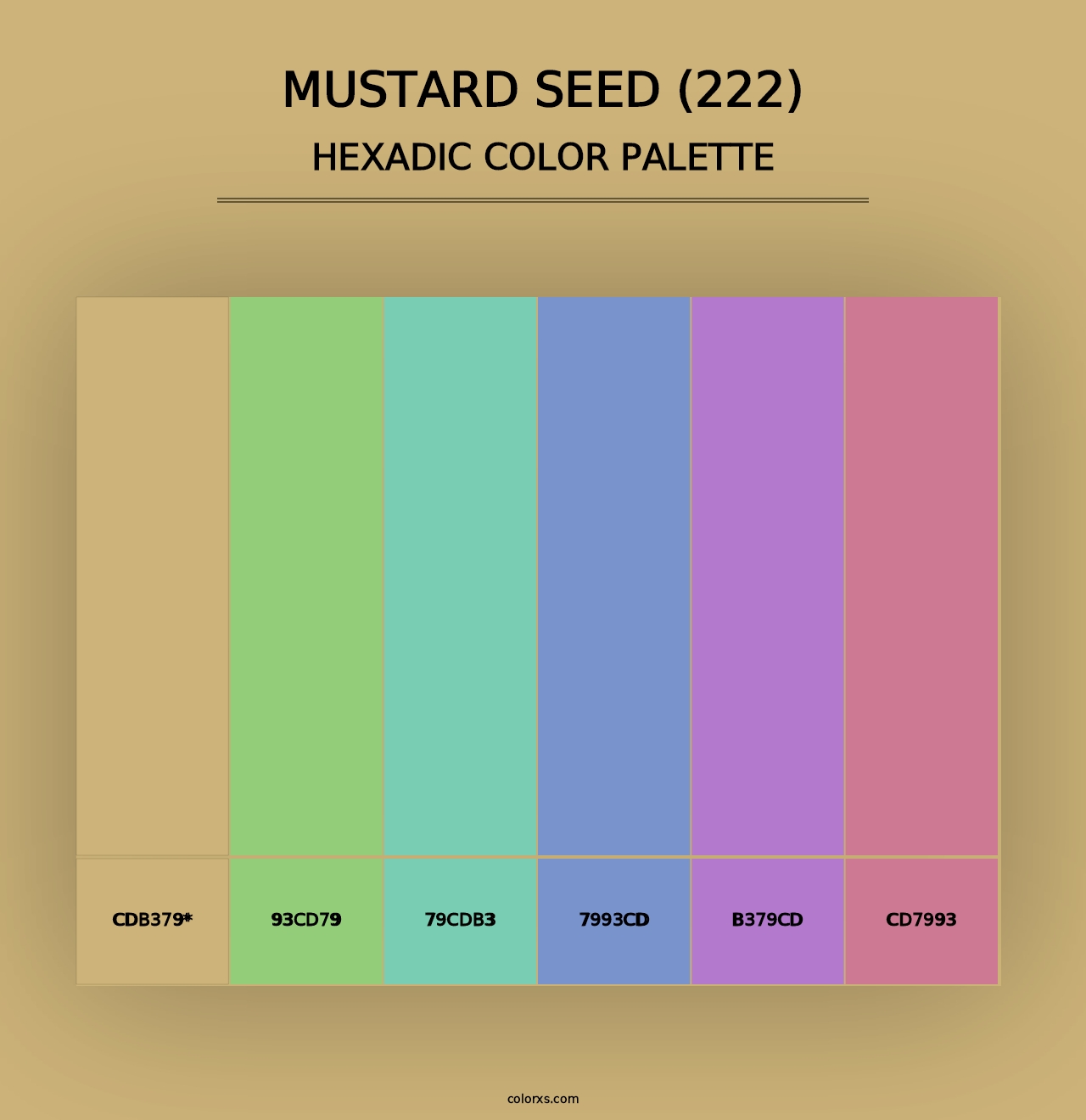 Mustard Seed (222) - Hexadic Color Palette