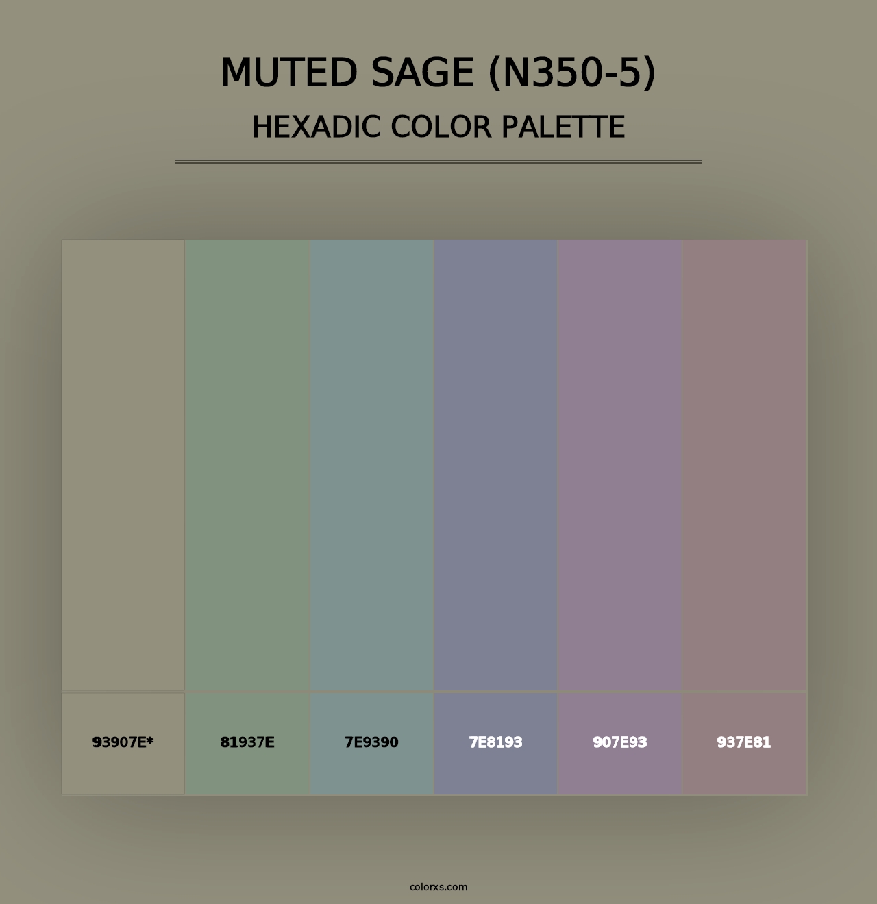 Muted Sage (N350-5) - Hexadic Color Palette