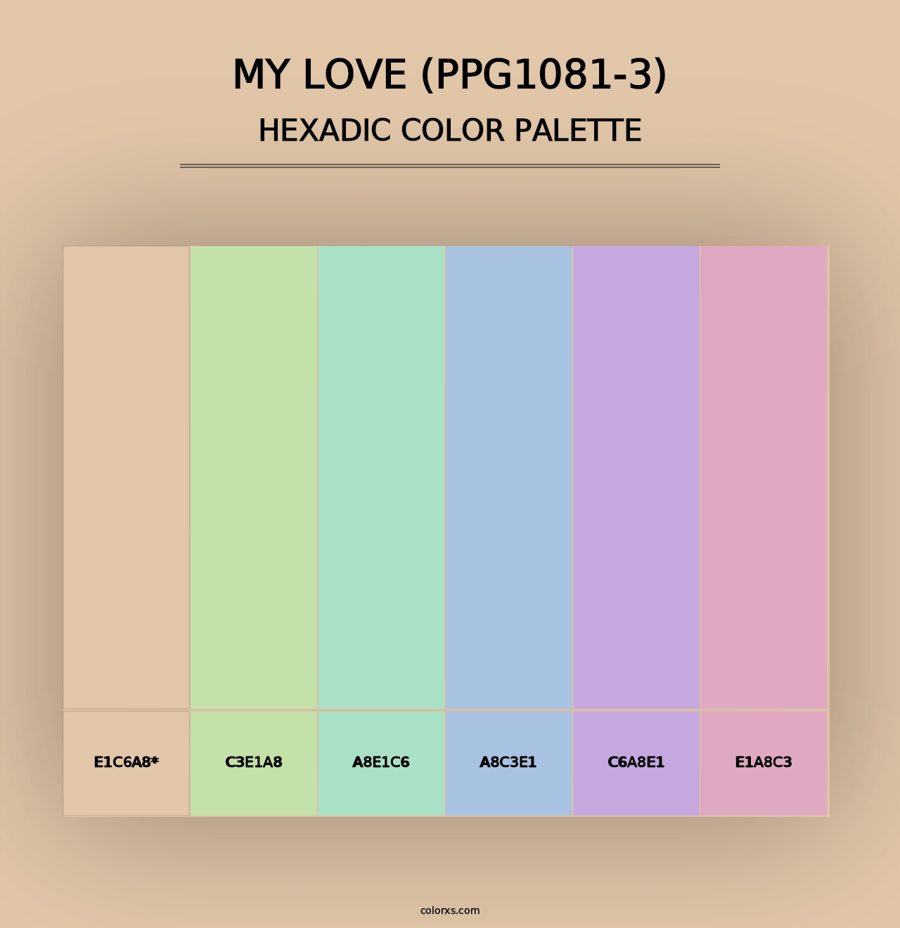 My Love (PPG1081-3) - Hexadic Color Palette